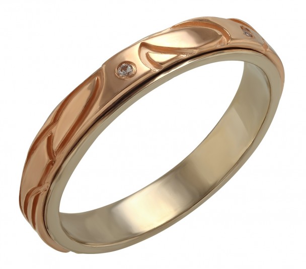 Золотое кольцо с фианитом. Артикул 330120  размер 19.5 - Фото 1