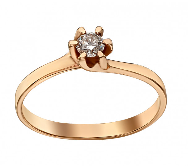 Золотое кольцо с бриллиантом. Артикул 740346  размер 16 - Фото 1