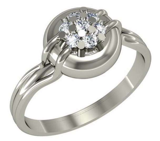 Серебряное кольцо с фианитами. Артикул 330975С - Фото  1