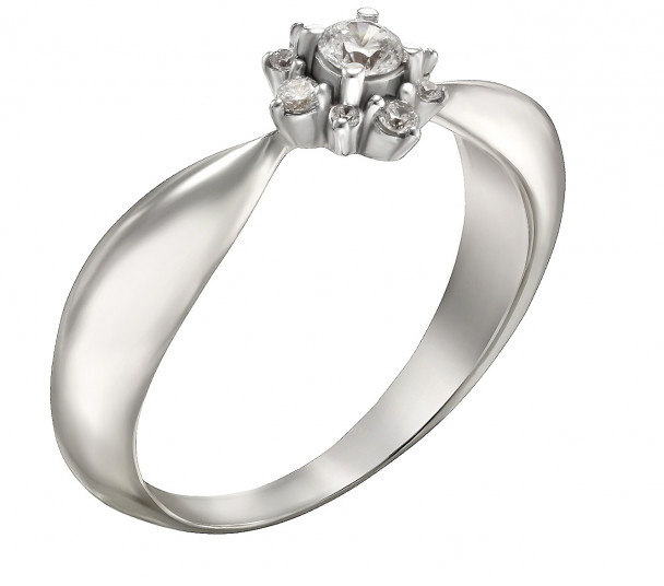 Золотое кольцо с бриллиантами. Артикул 740335В - Фото  1