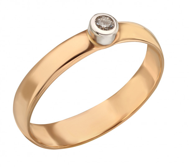 Золотое кольцо с бриллиантом. Артикул 750649  размер 15.5 - Фото 1