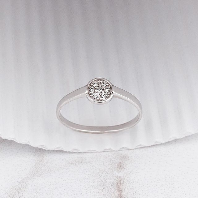 Кольцо в белом золоте с бриллиантами. Артикул 740362В  размер 18 - Фото 3