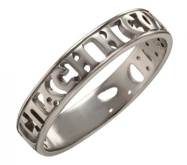 Серебряное кольцо Спаси и Сохрани. Артикул 300009С  размер 19 - Фото 1