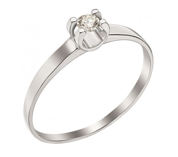 Золотое кольцо с бриллиантом. Артикул 750649B - Фото  1