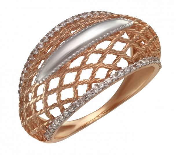 Золотое кольцо с фианитами. Артикул 380107  размер 18.5 - Фото 1