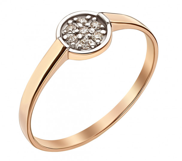 Золотое кольцо с бриллиантом. Артикул 740385 - Фото  1