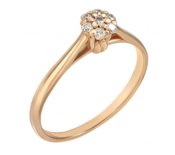 Золотое кольцо с бриллиантами. Артикул 740309  размер 16 - Фото 1