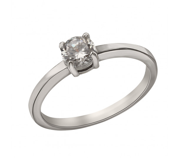 Серебряное кольцо с топазом, фианитами и эмалью. Артикул 371694А - Фото  1
