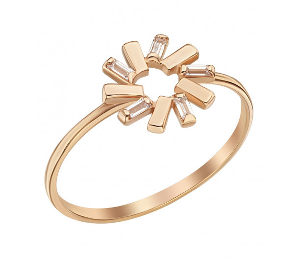 Золотое кольцо с фианитами. Артикул 380593  размер 16.5 - Фото 1