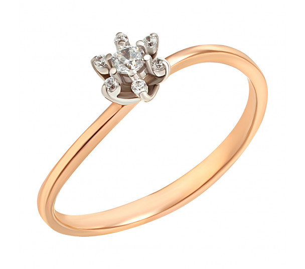 Золотое кольцо с бриллиантами. Артикул 750630  размер 17.5 - Фото 1