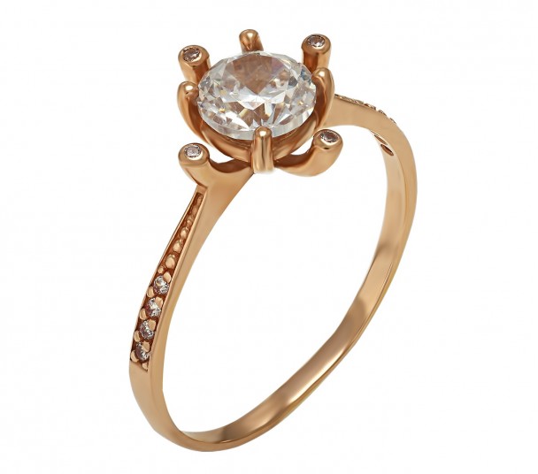 Золотое кольцо с фианитами. Артикул 380135  размер 17.5 - Фото 1