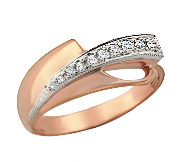 Золотое кольцо с бриллиантом. Артикул 750682В - Фото  1