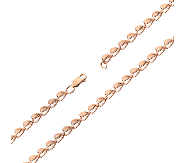 Литая цепочка в красном золоте с вставками ювелирной эмали. Артикул 895008Е - Фото  1