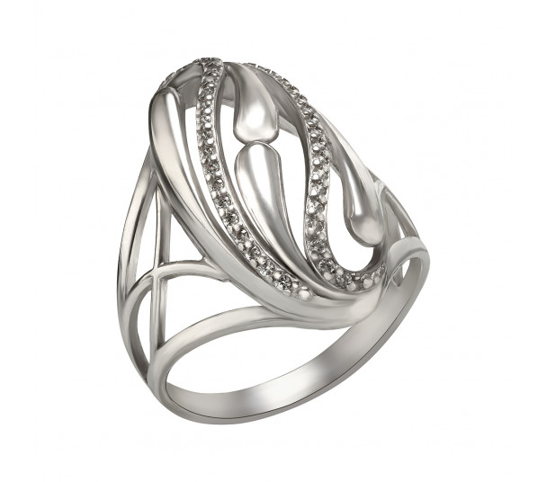 Серебряное кольцо с фианитами. Артикул 330886С - Фото  1