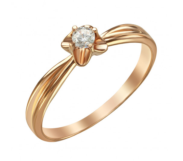 Золотое кольцо с бриллиантом. Артикул 740349  размер 16.5 - Фото 1