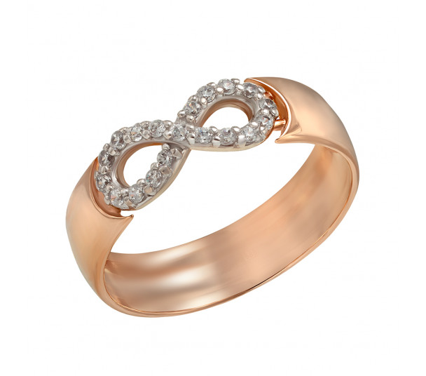 Золотое обручальное кольцо с фианитами. Артикул 330047  размер 15.5 - Фото 1