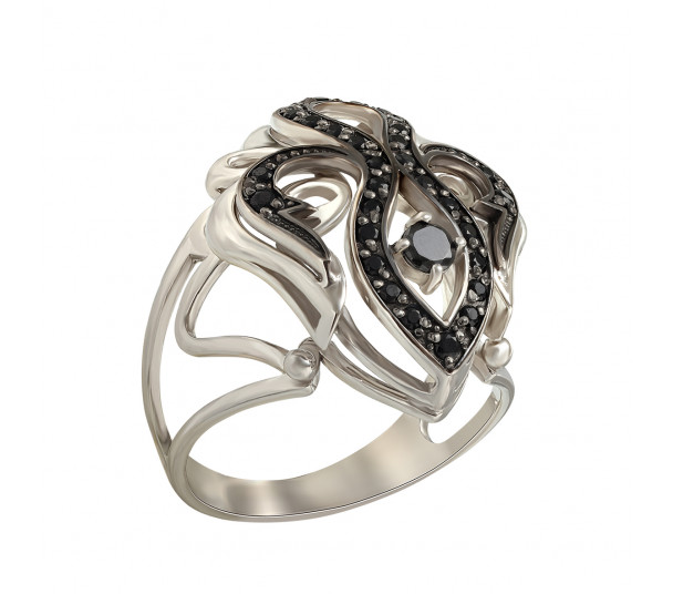 Золотое кольцо с бриллиантом. Артикул 750689В - Фото  1
