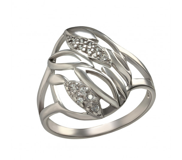 Серебряное кольцо с фианитами. Артикул 380101С - Фото  1