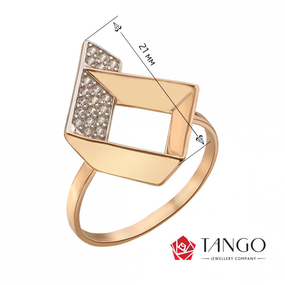 Золотое кольцо с фианитами. Артикул 380606  размер 16 - Фото 2