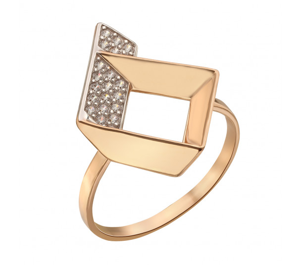 Золотое кольцо с фианитами. Артикул 380606  размер 18 - Фото 1
