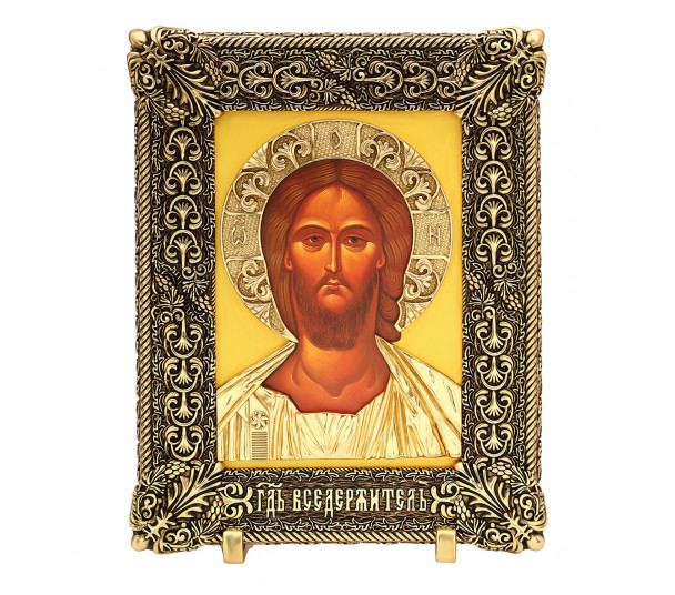 Настольная икона "Господь Вседержитель". Оклад из латуни. Артикул 970032Т  - Фото 1