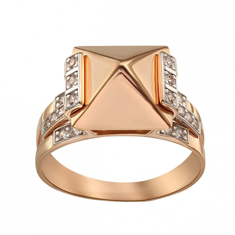Золотое кольцо с фианитами. Артикул 350081  размер 16.5 - Фото 2