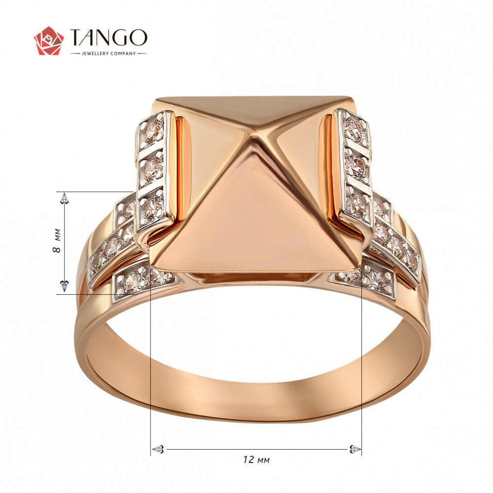 Золотое кольцо с фианитами. Артикул 350081  размер 16 - Фото 3
