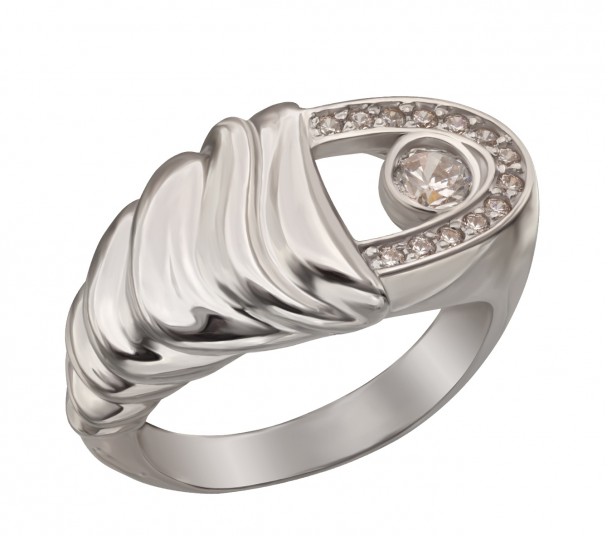 Серебряное кольцо с фианитами. Артикул 320811С - Фото  1