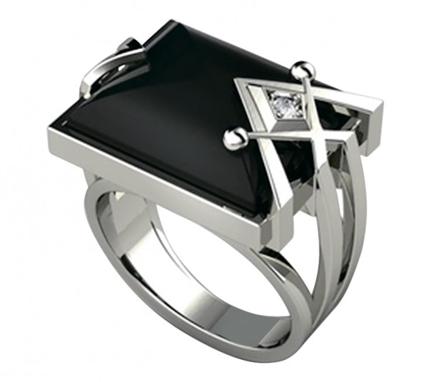 Серебряное кольцо с фианитами. Артикул 330854С - Фото  1