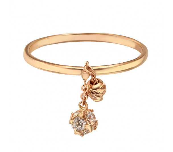Золотое кольцо с фианитом. Артикул 380604  размер 17 - Фото 1