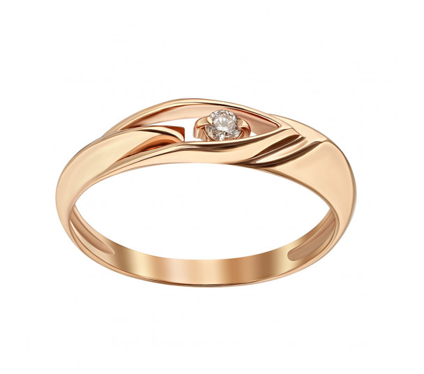 Золотое кольцо с бриллиантом. Артикул 740385  размер 16.5 - Фото 1