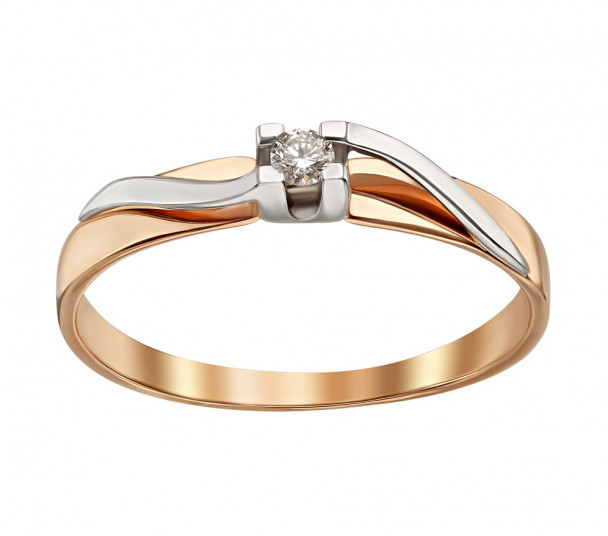 Золотое кольцо с бриллиантом. Артикул 750696  размер 16 - Фото 1