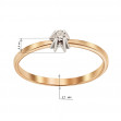 Золотое кольцо с бриллиантом. Артикул 750689  размер 16 - Фото 2
