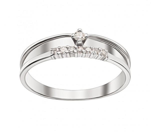 Серебряное кольцо с фианитами. Артикул 380101С - Фото  1