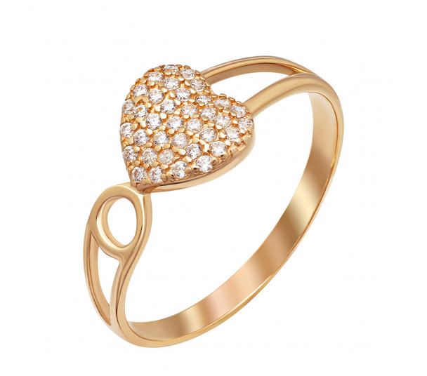 Золотое кольцо с фианитами. Артикул 380492 - Фото  1