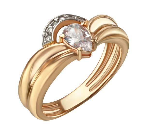 Золотое кольцо с фианитами. Артикул 350009  размер 16 - Фото 1