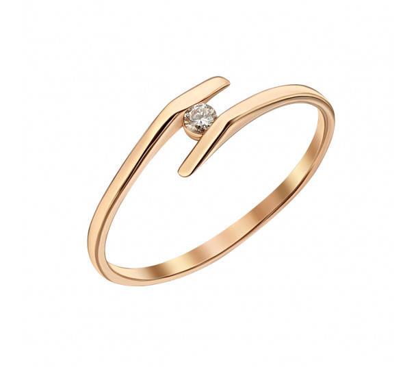 Золотое кольцо с бриллиантами. Артикул 750709 - Фото  1