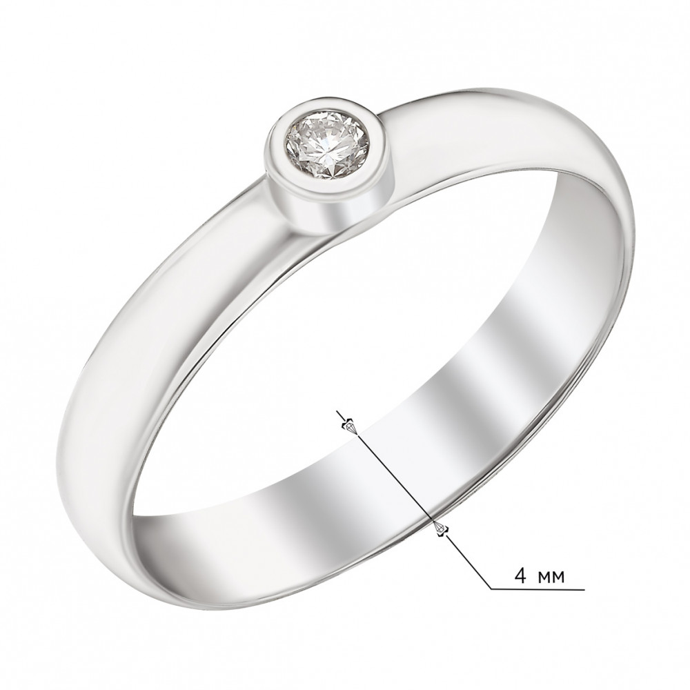 Золотое кольцо с бриллиантом. Артикул 750649B  размер 15.5 - Фото 2