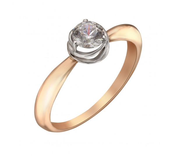 Золотое кольцо с фианитом. Артикул 350076  размер 16 - Фото 1