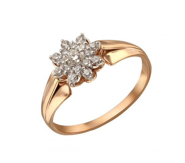 Золотое кольцо с бриллиантами. Артикул 750684  размер 18 - Фото 1