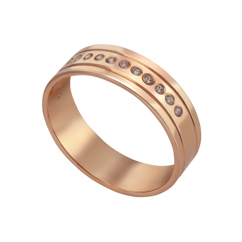 Золотое кольцо с фианитами. Артикул 340186  размер 17 - Фото 2
