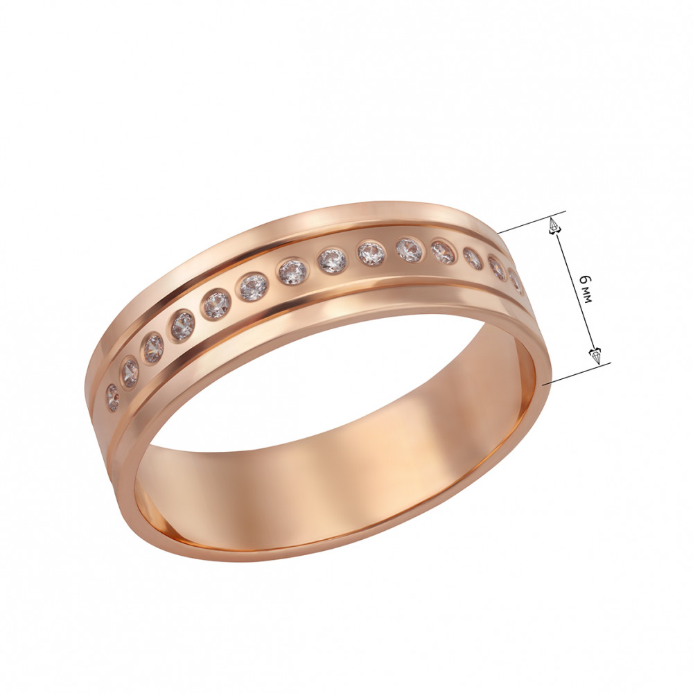 Золотое кольцо с фианитами. Артикул 340186  размер 17 - Фото 3