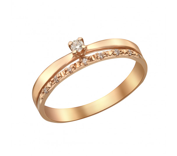 Золотое кольцо с вставками голубого топаза и фианитов. Артикул 371791 - Фото  1