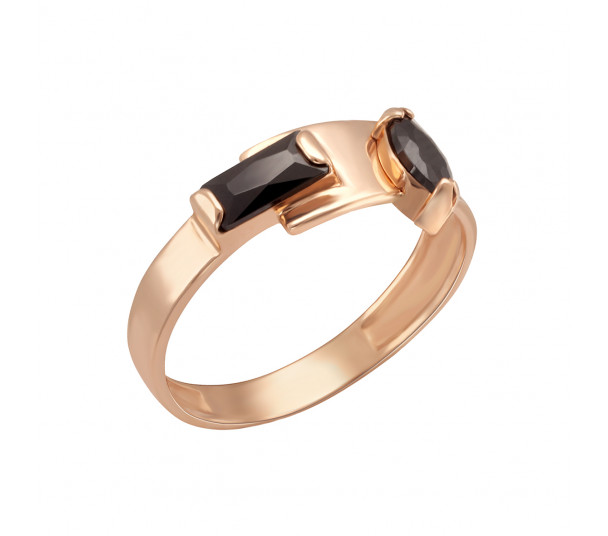 Золотое кольцо с фианитом. Артикул 330992 - Фото  1