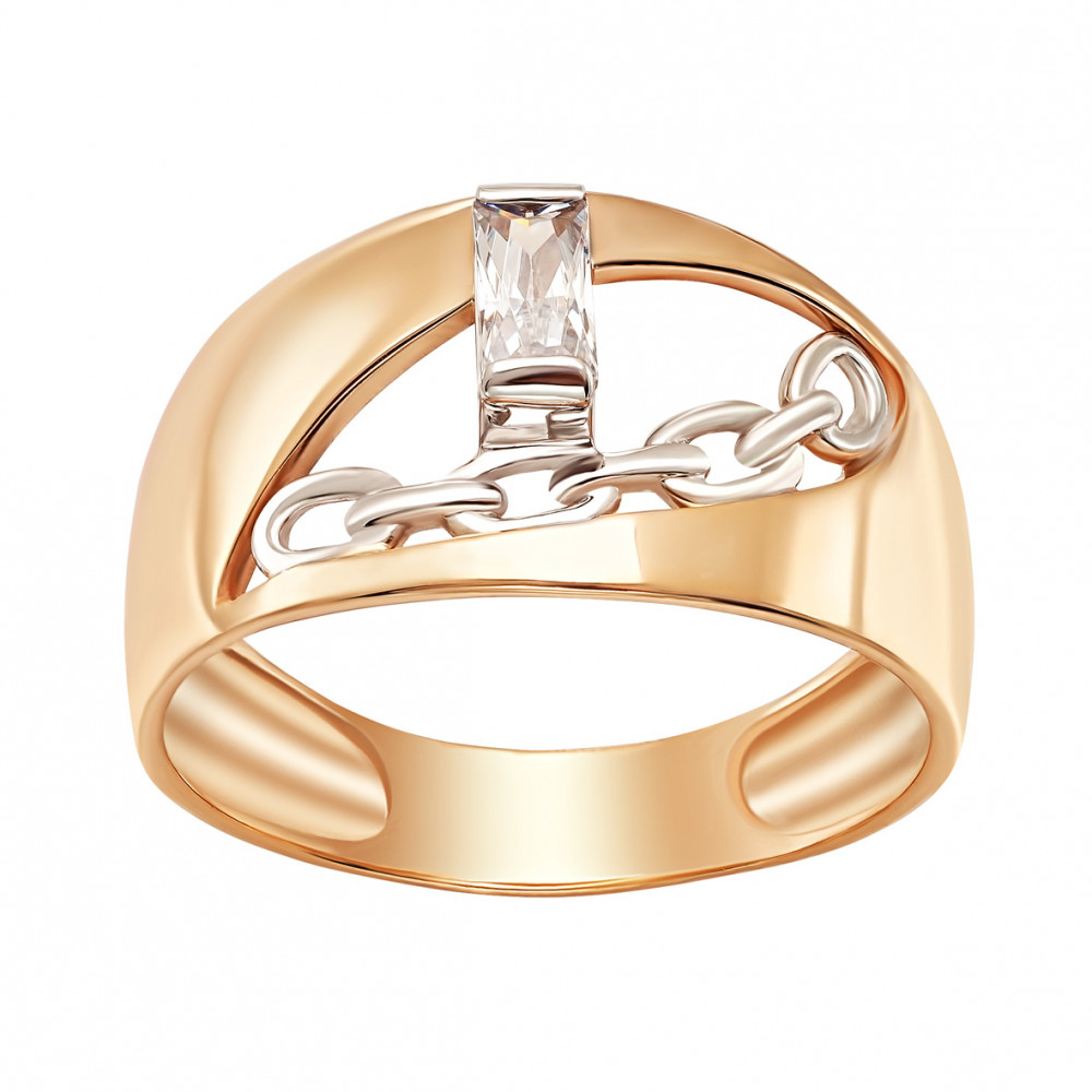 Золотое кольцо с фианитами. Артикул 350103  размер 17 - Фото 2