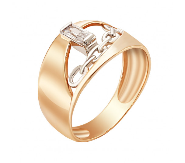 Золотое кольцо с фианитами. Артикул 350019 - Фото  1