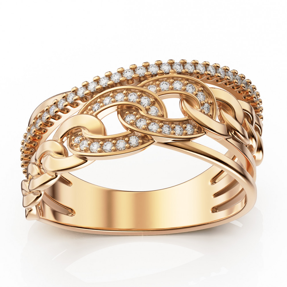 Золотое кольцо с фианитами. Артикул 380677  размер 18 - Фото 2