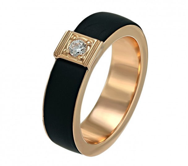 Золотое кольцо с голубым топазом и фианитами. Артикул 361667 - Фото  1