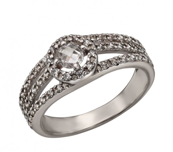 Серебряное кольцо с фианитом. Артикул 320822С - Фото  1