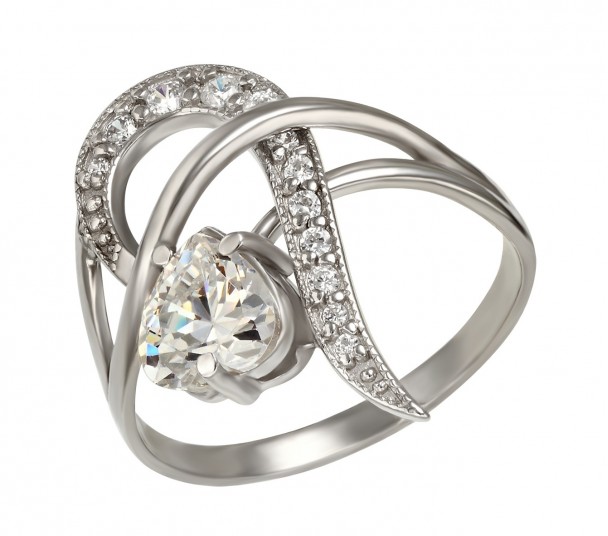 Серебряное кольцо с фианитами. Артикул 320183С - Фото  1